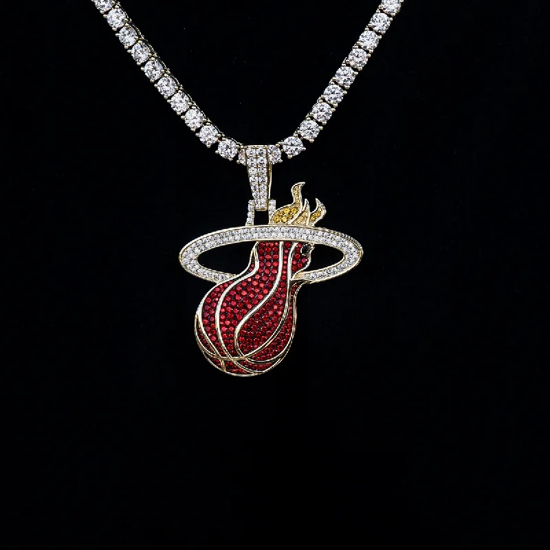 Large Miami Heat Official NBA Logo Pendant