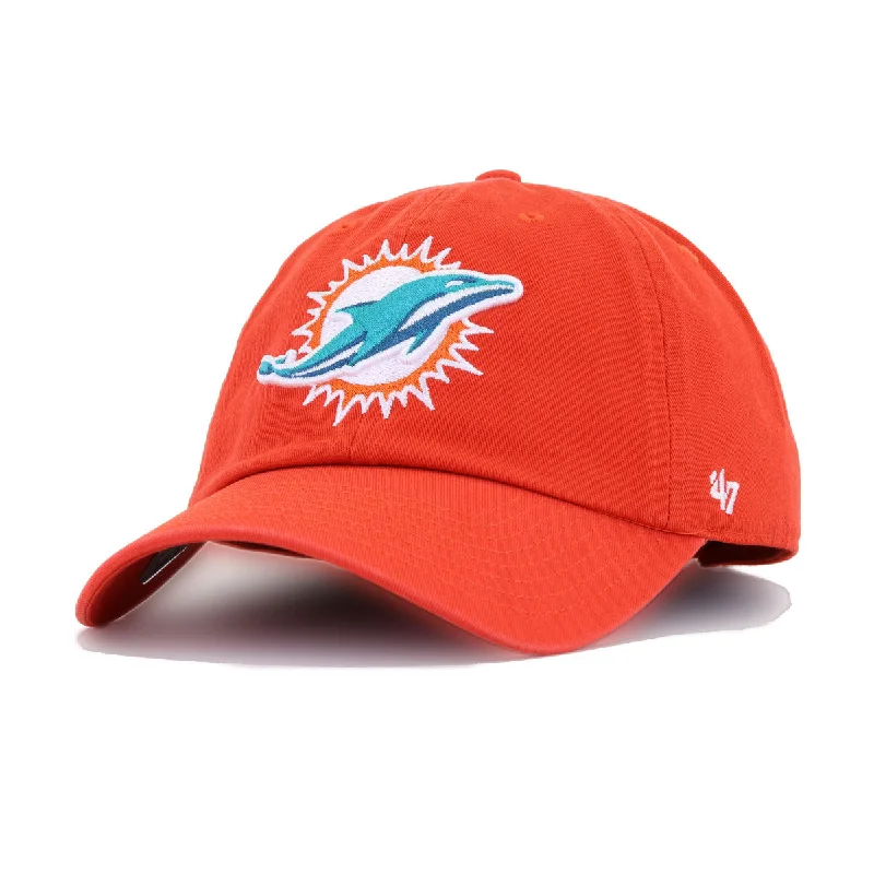 Miami Dolphins Orange 47 Brand Clean Up Dad Hat