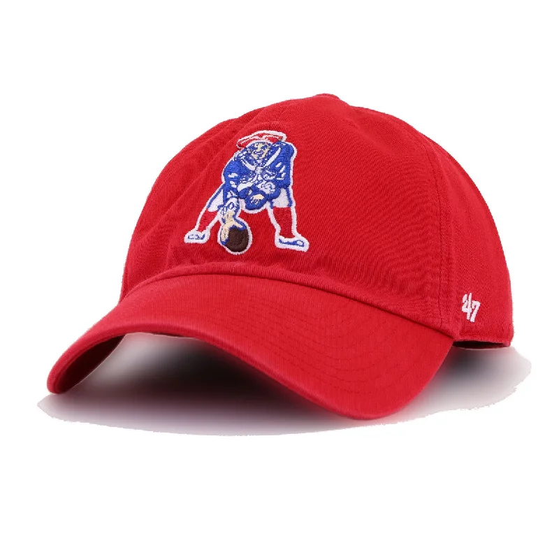 New England Patriots Legacy Scarlet 47 Brand Clean Up Dad Hat