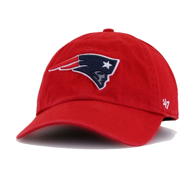 New England Patriots Scarlet 47 Brand Clean Up Dad Hat