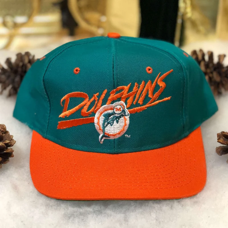 Vintage Deadstock NWOT NFL Miami Dolphins AJD Sketch Twill Snapback Hat