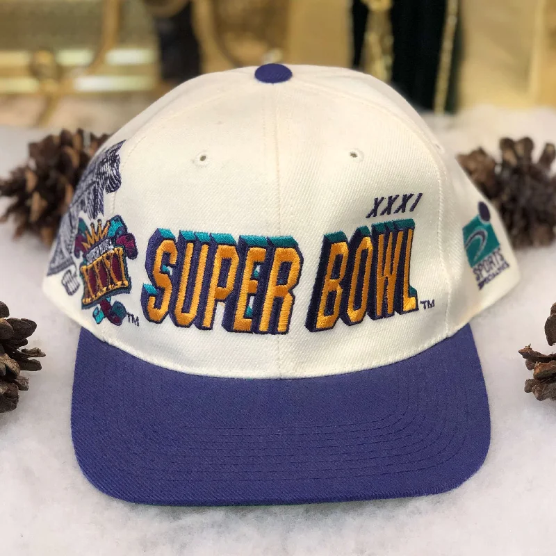 Vintage Deadstock NWOT NFL Super Bowl XXXI Green Bay Packers New England Patriots Sports Specialties Shadow Snapback Hat